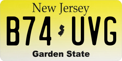 NJ license plate B74UVG