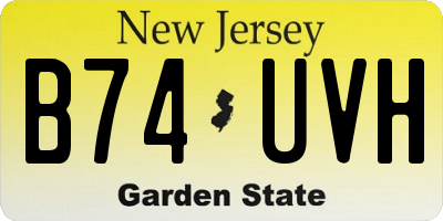 NJ license plate B74UVH