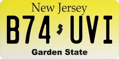 NJ license plate B74UVI