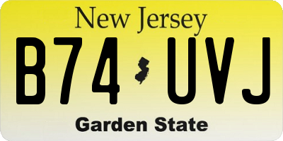 NJ license plate B74UVJ