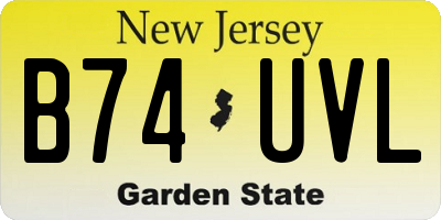 NJ license plate B74UVL