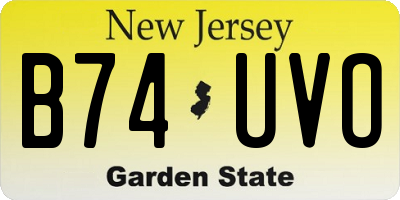 NJ license plate B74UVO