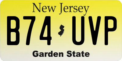 NJ license plate B74UVP