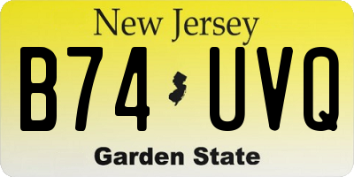 NJ license plate B74UVQ