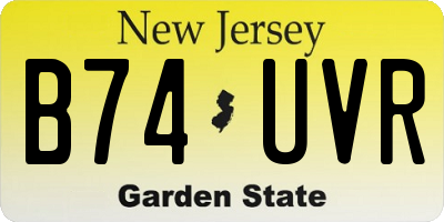 NJ license plate B74UVR