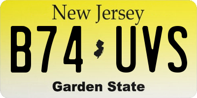 NJ license plate B74UVS