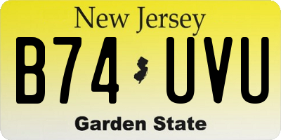 NJ license plate B74UVU