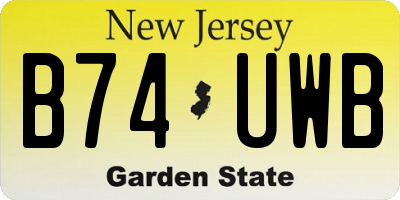NJ license plate B74UWB