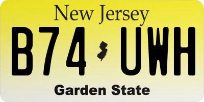 NJ license plate B74UWH