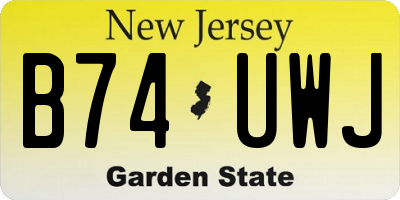 NJ license plate B74UWJ
