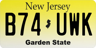 NJ license plate B74UWK