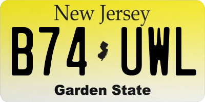 NJ license plate B74UWL