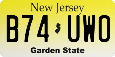 NJ license plate B74UWO