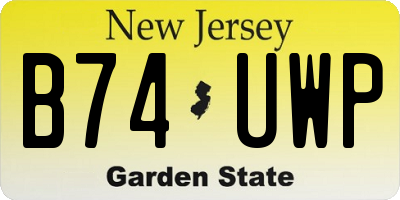 NJ license plate B74UWP