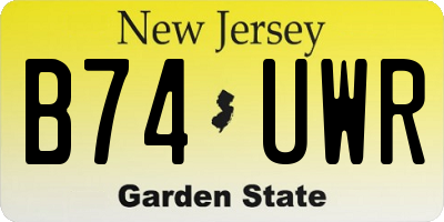 NJ license plate B74UWR