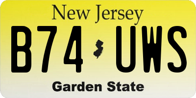 NJ license plate B74UWS