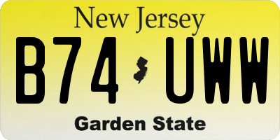 NJ license plate B74UWW