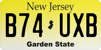 NJ license plate B74UXB