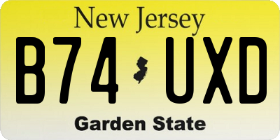 NJ license plate B74UXD