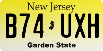 NJ license plate B74UXH