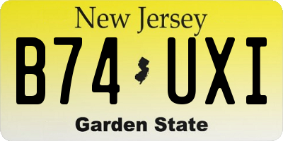 NJ license plate B74UXI