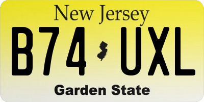 NJ license plate B74UXL