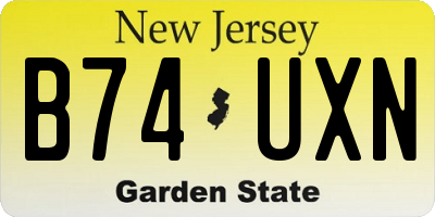 NJ license plate B74UXN