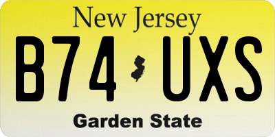 NJ license plate B74UXS