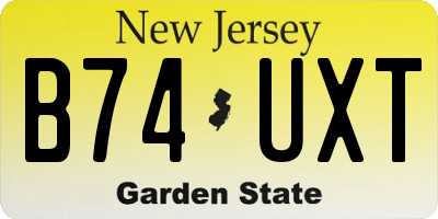 NJ license plate B74UXT