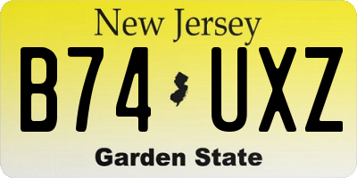 NJ license plate B74UXZ