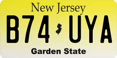 NJ license plate B74UYA