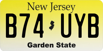NJ license plate B74UYB
