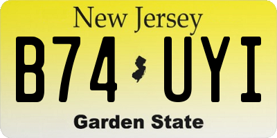 NJ license plate B74UYI