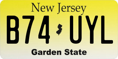 NJ license plate B74UYL