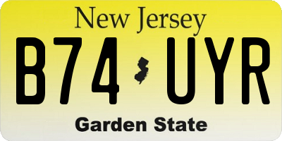 NJ license plate B74UYR