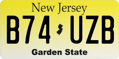NJ license plate B74UZB