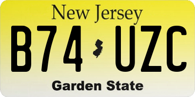 NJ license plate B74UZC