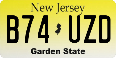 NJ license plate B74UZD