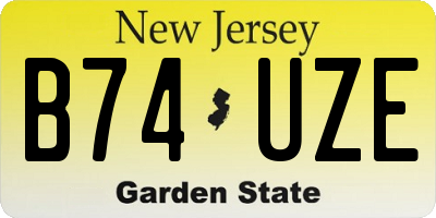 NJ license plate B74UZE