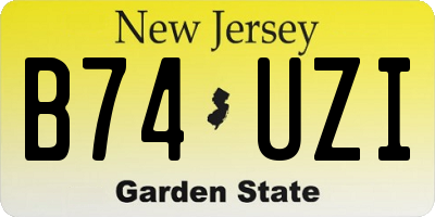 NJ license plate B74UZI