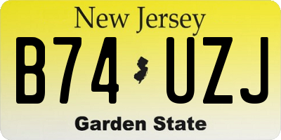 NJ license plate B74UZJ