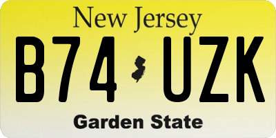 NJ license plate B74UZK