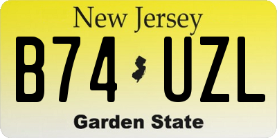 NJ license plate B74UZL