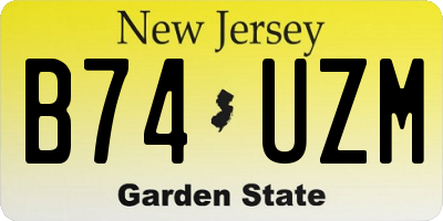 NJ license plate B74UZM