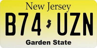 NJ license plate B74UZN