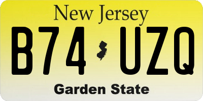 NJ license plate B74UZQ