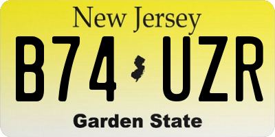 NJ license plate B74UZR