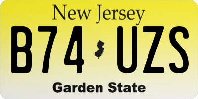 NJ license plate B74UZS