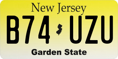 NJ license plate B74UZU