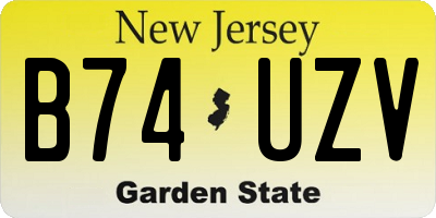 NJ license plate B74UZV